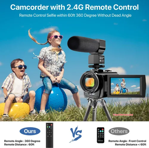 Miniatura 4 de Cámara de Video Videocámara Digital YouTube Vlogging Cámara Grabadora FHD 1080P 24.0MP 3.0 Pulgadas Pantalla de Rotación de 270 Grados 16X Zoom