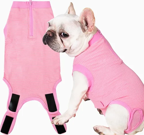 Miniatura 10 de Traje de Recuperación Wabdhaly para Perros, Traje de Cone de Perro con Cremallera Alternativa para Cirugía de Esterilización Femenina, Traje