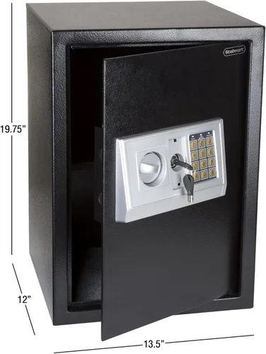 Miniatura 2 de Caja fuerte digital - Caja fuerte electrónica de acero con teclado y llaves manuales de anulación - Protege dinero, joyas, pasaportes - Para