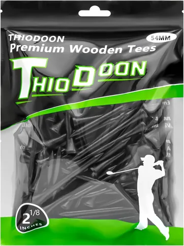 THIODOON Golf Tees Professional Natural Wood Golf Tees Pack of 100, Golfing Tees Multiple Colors Size 3-1/4 inch, 2-3/4 inch or 2-1/8 inch, Tall