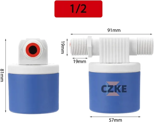Miniatura 4 de Automatic Float Valve Water Level Control Floating Ball Valve Installed Inside Tower Tank Liquid Level Switch(1/2")