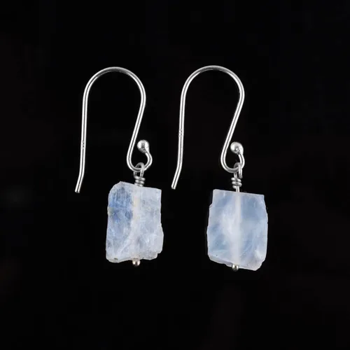 Miniatura 2 de Aretes colgantes de cristal crudo para mujeres y niñas Joyas de piedras preciosas naturales Joyas de piedra natal Plata de ley 925 Aretes
