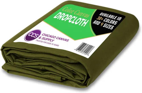 Miniatura 13 de CCS - Tela de lona para caídas, lona de algodón resistente para cortinas, manteles, telón de fondo, pintura, cubierta de suelo, lavable y Verde