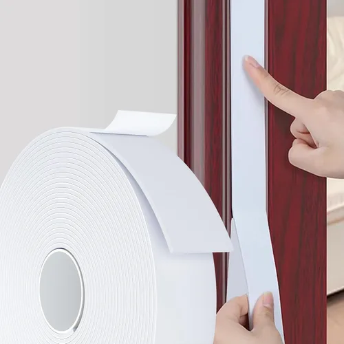 Miniatura 11 de Burlete Sello para Puerta Blanco, 1 Pulgada de Ancho X 1/4 Pulgada de Grosor, Sello de Ventana de Aire Acondicionado, Cinta de Espuma Autoadhesiva