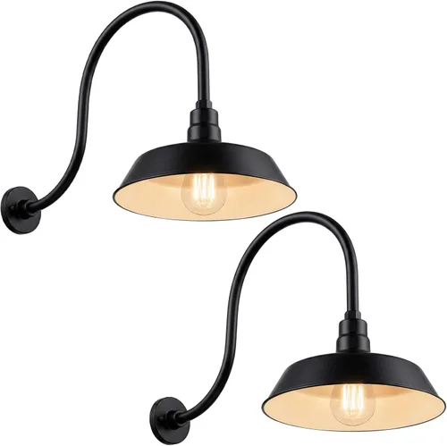 Miniatura 29 de 14 pulgadas. RLM Warehouse - Pantalla con brazo de cuello de cisne y bombilla Led A19 5000K de 9W
