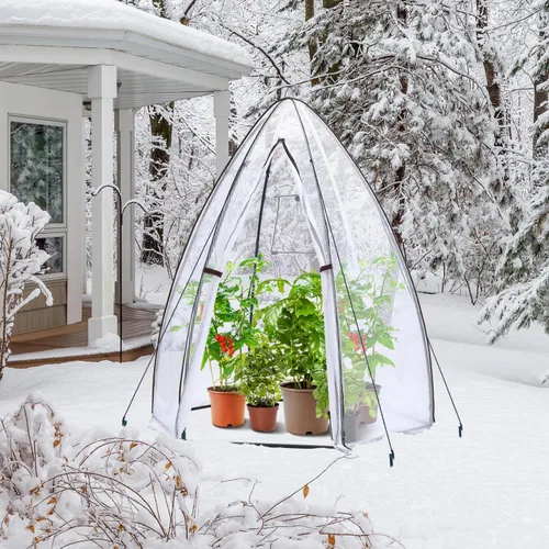 Miniatura 8 de Invernadero portátil para exteriores, Ohuhu carpa invernadero resistente con cubierta de PE duradera, protector de plantas de jardín con puerta