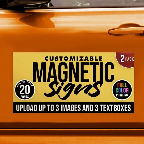 Miniatura 9 de Letreros magnéticos personalizados de 12 x 24 pulgadas a todo color para negocios y publicidad, imanes de vinilo personalizados de 30 mil