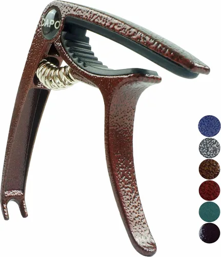 Miniatura 7 de Cejilla para guitarra, Cejilla ligera de aleación de zinc para guitarras acústicas y eléctricas, bajo, mandolina, banjo, ukelele (Negro plateado)