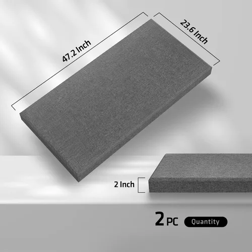 Miniatura 3 de Paneles acústicos de 2 pulgadas de grosor con herrajes para colgar, 2 piezas de 47.2" x 23.6" paneles de fibra de vidrio para absorción de sonido