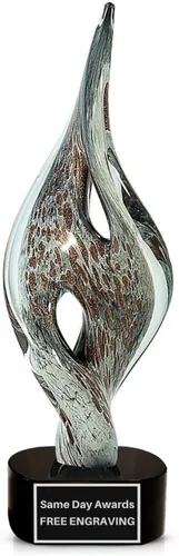 Miniatura 3 de Premio de Vidrio Artístico Soplado a Mano – Premio Elegante con Grabado Personalizado para Corporativo, Deportes, Jubilación, Reconocimiento