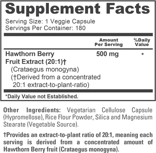 Miniatura 4 de NusaPure Hawthorn Berry, 500 mg, 180 cápsulas vegetales (vegano, sin OGM)