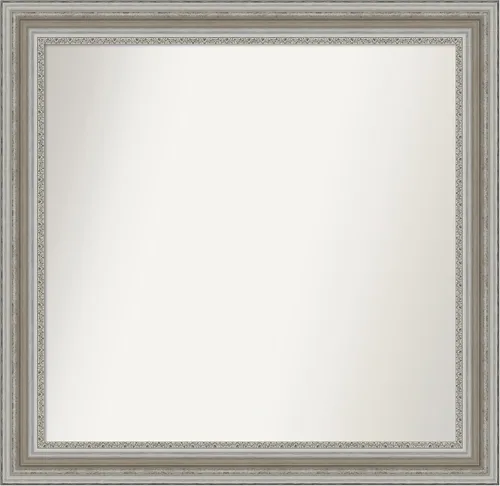 Miniatura 166 de Amanti Art Espejo de baño plateado para sobre el fregadero, 26 x 26 pulgadas, espejo cuadrado de plata antigua, marco de madera tradicional mediano