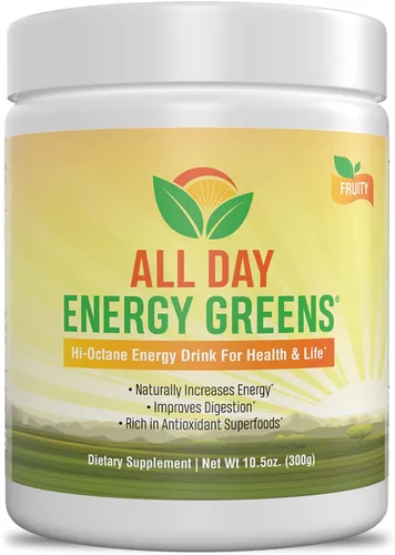 IVL - Todo el día Energy Greens - Suplemento en polvo mezcla de bebidas, superalimento en polvo de verduras - Mezcla de verduras para una nutrición
