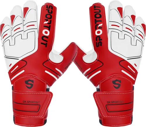 Miniatura 16 de Sportout Guantes de portero para jóvenes y adultos, agarre fuerte para las paradas más difíciles, con protección en los dedos y látex de 4+3MM