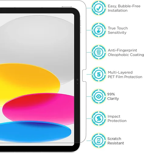 Miniatura 4 de Tech Armor Protector de pantalla de película antirreflejos mate para iPad 11 (2025) y iPad de 10.9 pulgadas de 10.9 pulgadas 2022, compatible