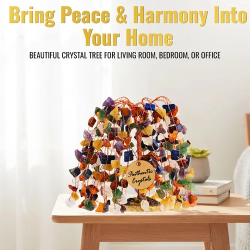 Miniatura 3 de Árbol de la vida de cristal curativo de 7 chakras, decoración de escritorio para el hogar y la oficina, árboles bonsái de dinero de Feng Shui