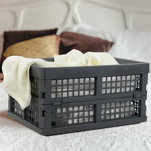 Miniatura 6 de 3 paquetes de cajas plegables de plástico, contenedor plegable, cajas plegables de 15 L