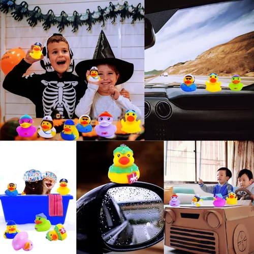 Miniatura 6 de Patos de goma para niños, juguetes de baño para bebés, patos flotadores para niños pequeños, accesorios para duchas, juguetes para el aula