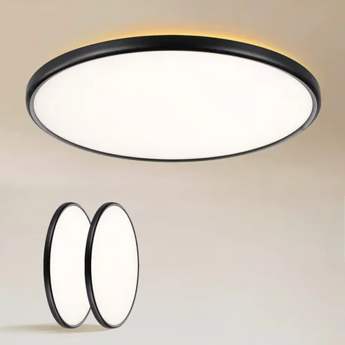 Miniatura 12 de TALOYA Paquete de 4 lámparas de techo LED de montaje empotrado de 10 pulgadas, 5 temperaturas de color (3000 K-6500 K), luz de panel plano redondo