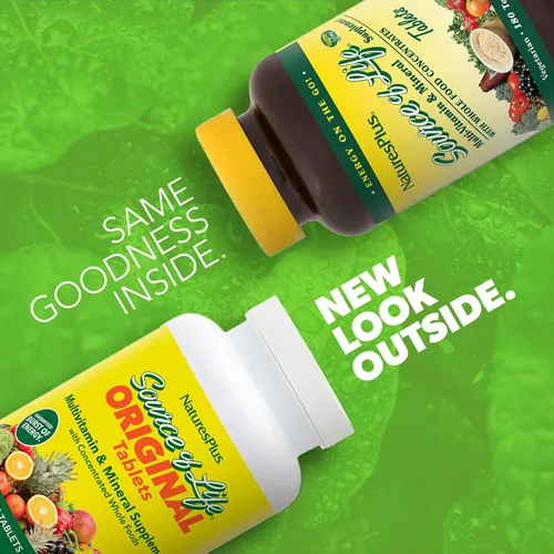 Miniatura 2 de NaturesPlus Source of Life - 180 tabletas, paquete de 2 - Suplemento multivitamínico y mineral con alimentos integrales concentrados - Sin gluten