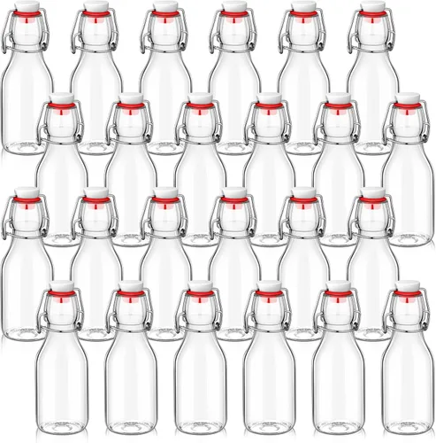 Miniatura 11 de EBOOT Botellas de vidrio con tapón abatible con tapas, claras, con tapa abatible, para cerveza, vinagre, kombucha, con tapones, tapas herméticas