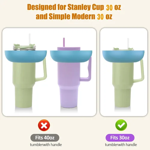 Miniatura 2 de Cuenco para aperitivos Stanley Cup de 30 onzas con asa, perfectamente compatible con el vaso Stanley Quencher H2.0 de 30 onzas con asa, bandeja