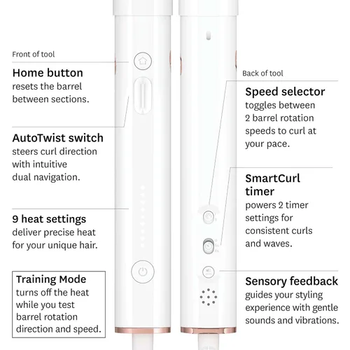 Miniatura 7 de T3 CurlWrap Automatic Rotating Curling Iron with Longer Barrel, 2 Timer Settings, 9 Heat Settings, Auto-Rotating Ceramic Barrel and Ion Generator