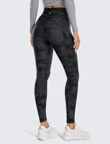 Miniatura 2 de CRZ YOGA Leggings térmicos con forro polar para mujer de 28 pulgadas, pantalones de senderismo cálidos de cintura alta con bolsillos, mallas