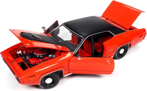 1971 Plymouth GTX 440+6 Hardtop Tor Rojo con Negro Clase Superior de 1971 ''American Muscle 30 Aniversario 1/18 Modelo de Auto Fundido a Presión por