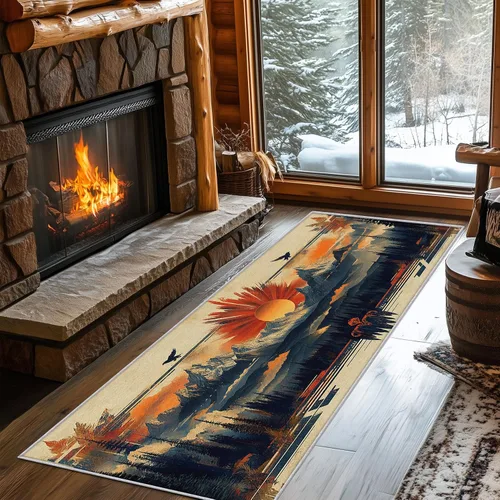 Miniatura 8 de J308 - Alfombra de pasillo con temática de playa de 2 x 4 pies, patrón de conchas marinas costeras, antideslizante, lavable, temática de playa