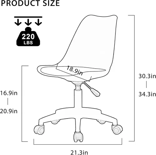 Miniatura 2 de Silla de escritorio de acrílico transparente, sillas fantasmas modernas con ruedas, bonita silla de plástico con ruedas sin brazos con altura