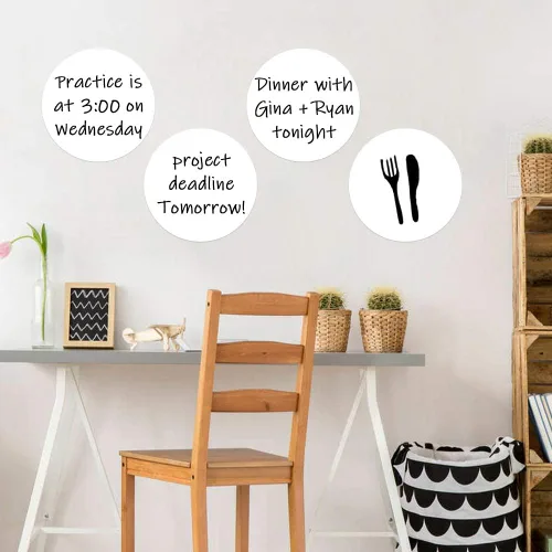 Miniatura 7 de Puntos y Círculos Coloridos de Borrado en Seco, Pegatinas Removibles para Pizarra Blanca, Calcomanías de Pared para Escuela, Aula, Maestros