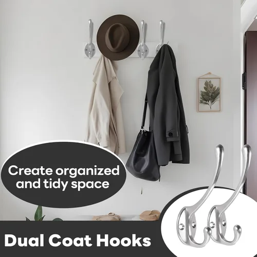 Miniatura 4 de Ganchos de pared para colgar, paquete de 15 ganchos resistentes de metal para abrigos, para sala de estar, baño, cocina, dormitorio para toalla