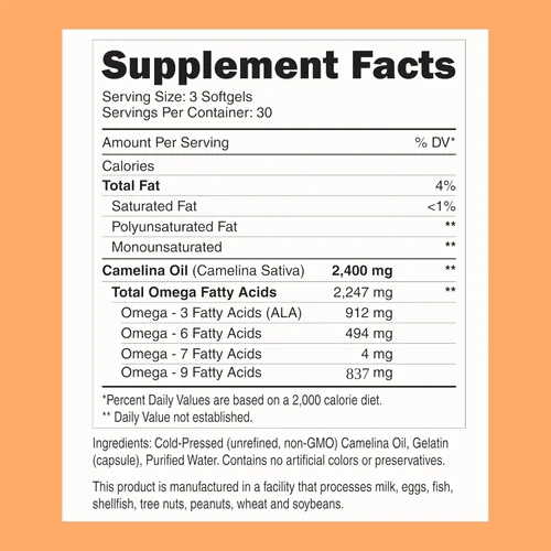 Miniatura 7 de Zippi Omega 3-6-7-9 Camelina Softgels - Suplemento de ácidos grasos Omega 3-6-7-9 a base de plantas Ayuda a apoyar el cerebro, hígado
