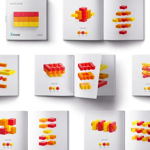 Miniatura 5 de PIXIO Lava - Juguete de construcción de bloques magnéticos pequeños en el estilo de arte de píxeles con aplicación gratuita, cubos de plástico