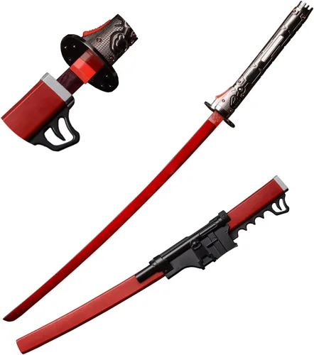 Miniatura 9 de Samuel Rodrigues/Raiden Sword Japanes Juego Cosplay Prop Metal Versión mejorada Katana Negro/Rojo No Sharp