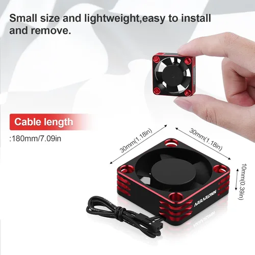 Miniatura 7 de Ventilador de refrigeración para motor de automóvil a control remoto, paquete de 2 unidades de 28000 rpm, ventilador de enfriamiento ESC sin
