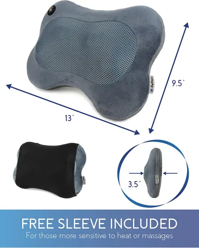 Miniatura 6 de Zyllion Masajeador Shiatsu de Espalda y Cuello con Calor - Almohada de Masaje Eléctrico 3D de Amasado de Tejido Profundo para Alivio del Dolor