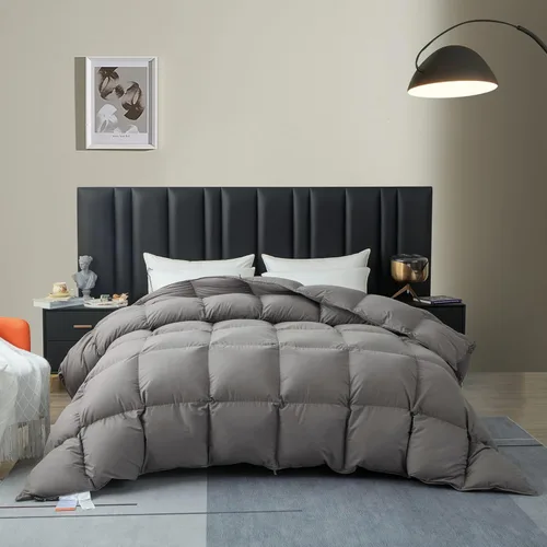 Miniatura 18 de Edredón de Fibra de Plumón Pesado Tamaño King Extragrande - Relleno de Edredón de Invierno Más Grueso Estilo Hotel de Alto Poder de Relleno para Gris