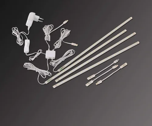 Miniatura 5 de Kit de barra de luz con pantalla LED, (4) tiras de luces conectables enchufables de 16 pulgadas para gabinete de exhibición grande, serie + conexión