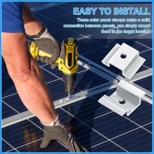 Miniatura 5 de Paquete de 12 abrazaderas centrales para panel solar de 1.06 pulgadas, accesorios de montaje de aluminio, abrazadera media solar de aluminio