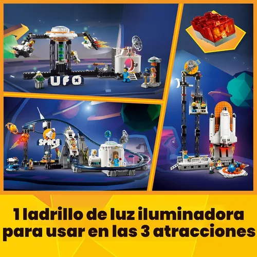 Miniatura 4 de LEGO Creator 31142 - Juego de construcción de montaña rusa espacial 3 en 1 con montaña rusa, torre de caída, carrusel y 5 minifiguras, parque