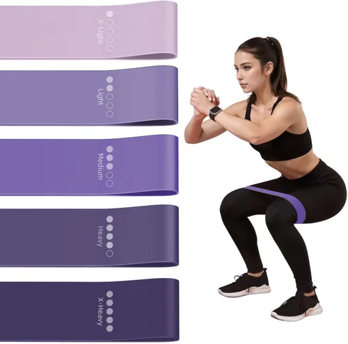 Miniatura 6 de Resistance Loop Exercise Bands for Home Fitness, Yoga Pilates, Stretching, Strength Training, and Physical Therapy - Elastic Bands Set Workout Bands