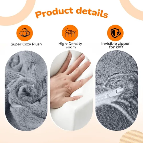 Miniatura 7 de MeMoreCool Sofá para niños que brilla en la oscuridad – Sillón convertible 2 en 1 y tumbona para siestas, estampado de perros, liviano, lavable