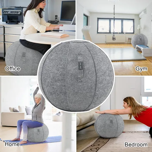Miniatura 7 de ANC POP Pelota de yoga, silla antideslizante de estabilidad, pelota de gimnasio grande de 25 pulgadas para fitness, equilibrio y entrenamiento