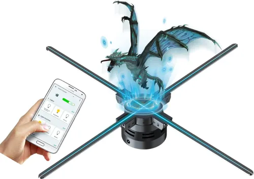 Miniatura 10 de Ventilador holográfico 3D, ventilador holográfico de 18.1 pulgadas con control remoto/Bluetooth/WIFI/700 videoteca, ventilador holográfico