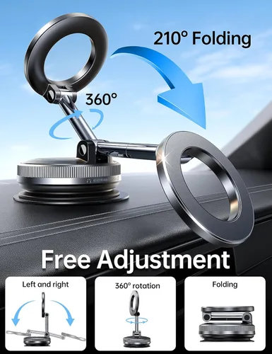 Miniatura 6 de Coolpow【Más Nuevo Soporte Magnético de Teléfono al Vacío para Automóvil Soporte de Montaje【Succión de Vacío Móvil】carmount 2.0 Magsafe Soporte