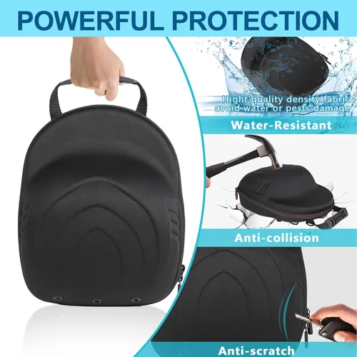 Miniatura 6 de Estuche de viaje para gorras de béisbol, estuche de almacenamiento para sombreros con 1 gorra de béisbol negra y correa ajustable para el hombro