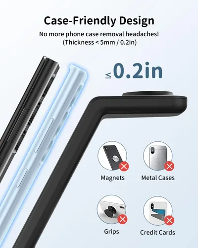 Miniatura 9 de Cargador inalámbrico para Samsung y Android: estación de carga JoyGeek 3 en 1 para S26/S25/S24/S23/S22/S21/S20/Note20/Z Fold&Flip, Galaxy Negro
