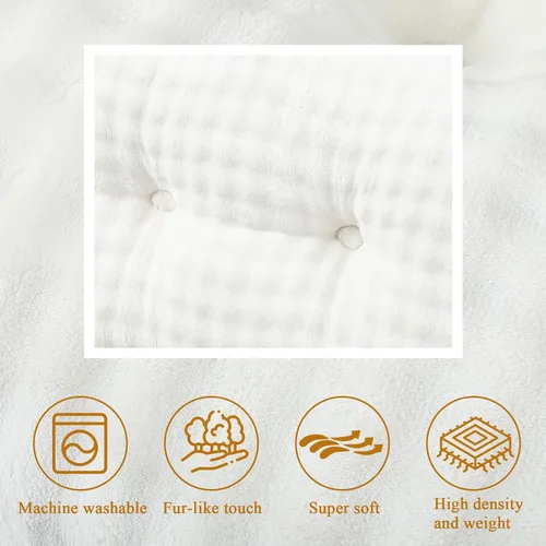 Miniatura 5 de Wenqik Almohada triangular para cabecero de sofá cama, respaldo de lectura, almohada de cuña con funda extraíble, soporte de espalda para Beige
